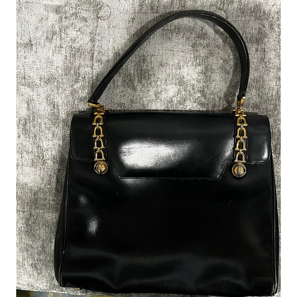 GUCCI Turnlock Handbag Gucci Handbag Leather Black